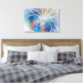 Floral Fantasy, kleurrijke Abstracte bloem Canvas Afdruk (Insitu (Slaapkamer))
