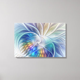Floral Fantasy, kleurrijke Abstracte bloem Canvas Afdruk