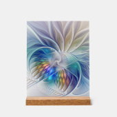 Floral Fantasy, kleurrijke Abstracte fractale bloe Acryl Bord (Voorkant)