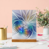 Floral Fantasy, kleurrijke Abstracte fractale bloe Acryl Bord (Huwelijk)