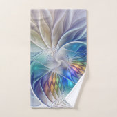 Floral Fantasy, kleurrijke Abstracte fractale bloe Bad Handdoek (Handdoek)