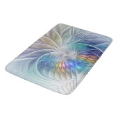Floral Fantasy, kleurrijke Abstracte fractale bloe Badmat (Gekanteld)