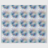 Floral Fantasy, kleurrijke Abstracte fractale bloe Cadeaupapier (Vlak)