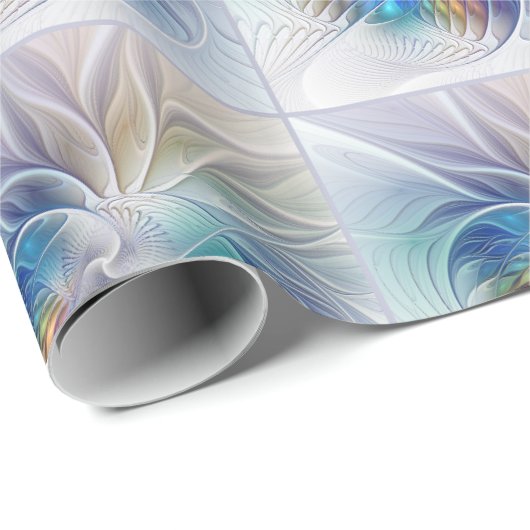 Floral Fantasy, kleurrijke Abstracte fractale bloe Cadeaupapier (Rol Hoek)