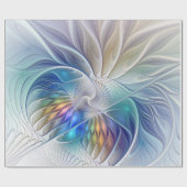 Floral Fantasy, kleurrijke Abstracte fractale bloe Cadeaupapier (Vlak)