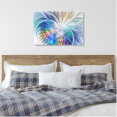 Floral Fantasy, kleurrijke Abstracte fractale bloe Canvas Afdruk (Insitu (Slaapkamer))