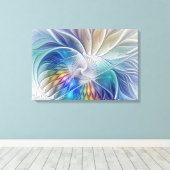 Floral Fantasy, kleurrijke Abstracte fractale bloe Canvas Afdruk (Insitu (Houten vloer))