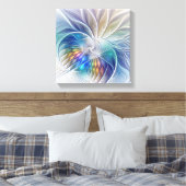 Floral Fantasy, kleurrijke Abstracte fractale bloe Canvas Afdruk (Insitu (Slaapkamer))