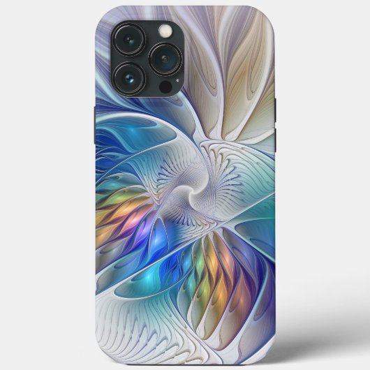 Floral Fantasy, kleurrijke Abstracte fractale bloe Case-Mate iPhone Case (Achterkant)