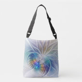 Floral Fantasy, kleurrijke Abstracte fractale bloe Crossbody Tas (Voorkant)
