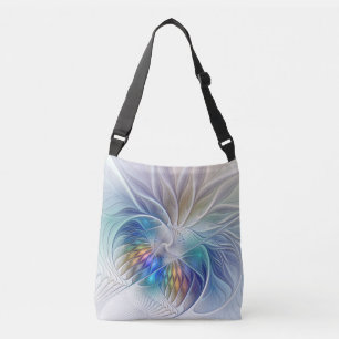 Floral Fantasy, kleurrijke Abstracte fractale bloe Crossbody Tas