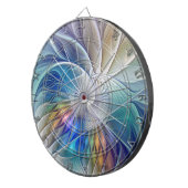Floral Fantasy, kleurrijke Abstracte fractale bloe Dartbord (Voorkant Rechts)