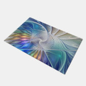 Floral Fantasy, kleurrijke Abstracte fractale bloe Deurmat (Schuin)