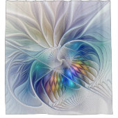Floral Fantasy, kleurrijke Abstracte fractale bloe Douchegordijn (Voorkant)
