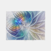 Floral Fantasy, kleurrijke Abstracte fractale bloe Fleece Deken (Voorkant (Horizontaal))