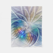Floral Fantasy, kleurrijke Abstracte fractale bloe Fleece Deken (Voorkant)
