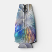 Floral Fantasy, kleurrijke Abstracte fractale bloe Flesjeskoeler (Achterkant)