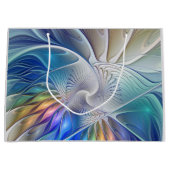 Floral Fantasy, kleurrijke Abstracte fractale bloe Groot Cadeauzakje (Voorkant)