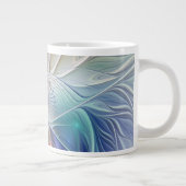 Floral Fantasy, kleurrijke Abstracte fractale bloe Grote Koffiekop (Rechts)