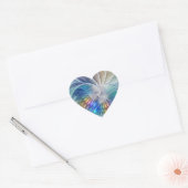 Floral Fantasy, kleurrijke Abstracte fractale bloe Hart Sticker (Envelop)