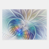 Floral Fantasy, kleurrijke Abstracte fractale bloe Inpakpapier Vel (Voorkant 2)