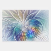 Floral Fantasy, kleurrijke Abstracte fractale bloe Inpakpapier Vel (Voorkant 2)