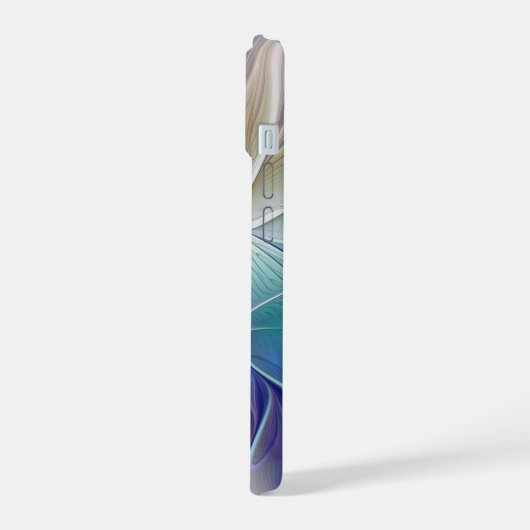 Floral Fantasy, kleurrijke Abstracte fractale bloe iPhone 15 Case (Linkerkant)