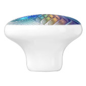 Floral Fantasy, kleurrijke Abstracte fractale bloe Keramische Knop (Zijkant)