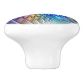 Floral Fantasy, kleurrijke Abstracte fractale bloe Keramische Knop (Zijkant)