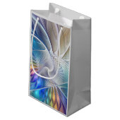 Floral Fantasy, kleurrijke Abstracte fractale bloe Klein Cadeauzakje (Achterkant Gekanteld)