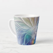 Floral Fantasy, kleurrijke Abstracte fractale bloe Latte Mok (Linkerhoek)