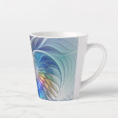 Floral Fantasy, kleurrijke Abstracte fractale bloe Latte Mok (Rechts)