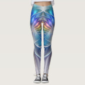 Floral Fantasy, kleurrijke Abstracte fractale bloe Leggings (Voorkant)