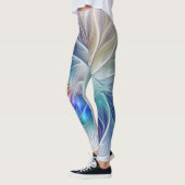 Floral Fantasy, kleurrijke Abstracte fractale bloe Leggings (Links)