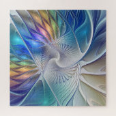 Floral Fantasy, kleurrijke Abstracte fractale bloe Legpuzzel (Horizontaal)