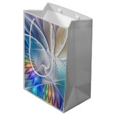 Floral Fantasy, kleurrijke Abstracte fractale bloe Medium Cadeauzakje (Achterkant Gekanteld)