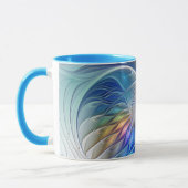 Floral Fantasy, kleurrijke Abstracte fractale bloe Mok (Links)