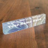 Floral Fantasy, kleurrijke Abstracte fractale bloe Naambordje (Zijkant)