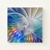 Floral Fantasy, kleurrijke Abstracte fractale bloe Notitieboek (Achterkant)
