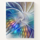 Floral Fantasy, kleurrijke Abstracte fractale bloe Notitieboek (Achterkant)