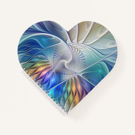 Floral Fantasy, kleurrijke Abstracte fractale bloe Notitieboek (Voorkant)