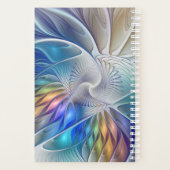 Floral Fantasy, kleurrijke Abstracte fractale bloe Planner (Achterkant)