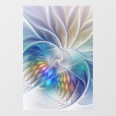 Floral Fantasy, kleurrijke Abstracte fractale bloe Raamsticker (Vel)