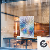 Floral Fantasy, kleurrijke Abstracte fractale bloe Raamsticker (Cafe Raam)