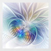 Floral Fantasy, kleurrijke Abstracte fractale bloe Raamsticker (Vel)