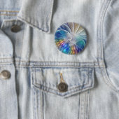 Floral Fantasy, kleurrijke Abstracte fractale bloe Ronde Button 5,7 Cm (In situ)