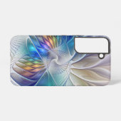 Floral Fantasy, kleurrijke Abstracte fractale bloe Samsung Galaxy Hoesje (Achterkant horizontaal)