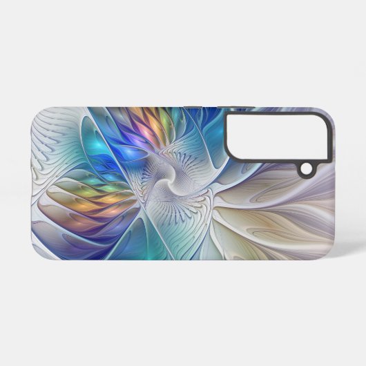 Floral Fantasy, kleurrijke Abstracte fractale bloe Samsung Galaxy Hoesje (Achterkant horizontaal)