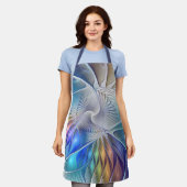 Floral Fantasy, kleurrijke Abstracte fractale bloe Schort (Gedragen)