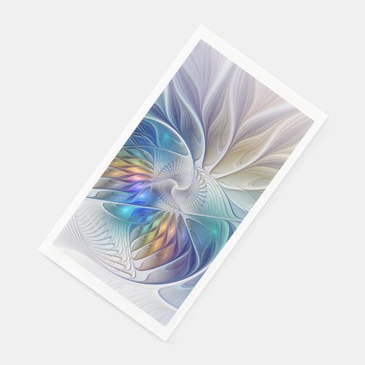 Floral Fantasy, kleurrijke Abstracte fractale bloe Servet (Hoek)